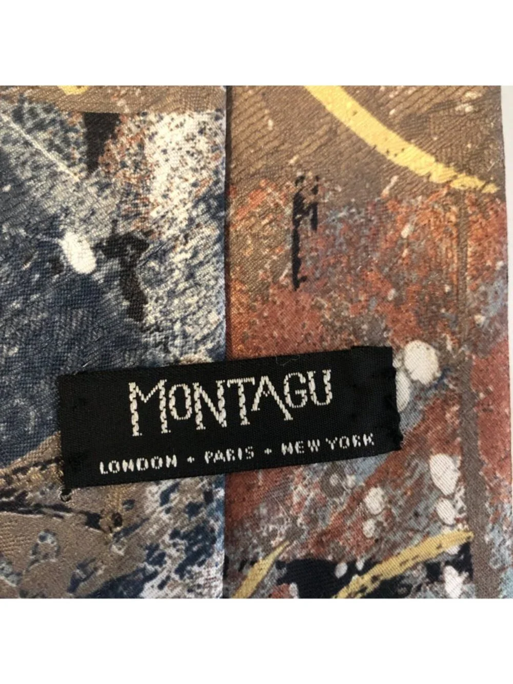 Montagu Tie Retro Abstract Multicolor Mens Necktie Accessory Office Formal Gift